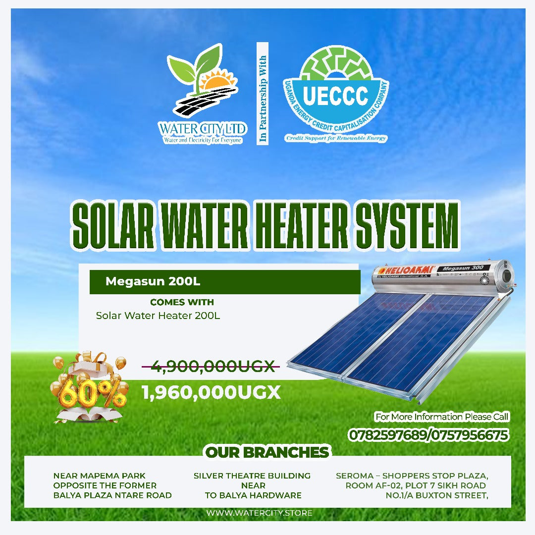 SOLAR WATER HEATER MEGASUN 200L KIT WITH UPTO 60% UECCC SUBSIDY SUPPORT