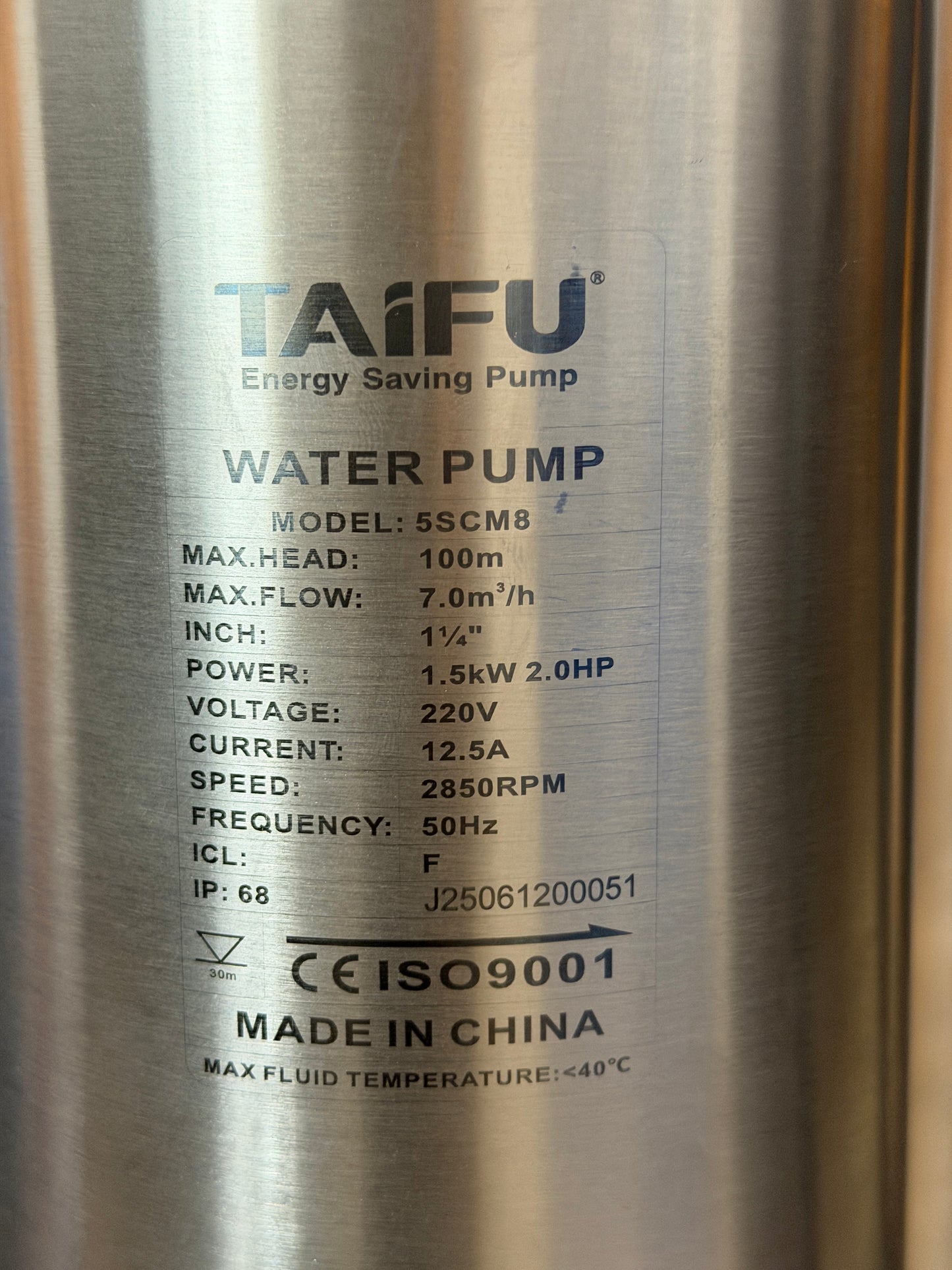 TAIFU SUBMERSIBLE 5SCM8 1.25" 100m