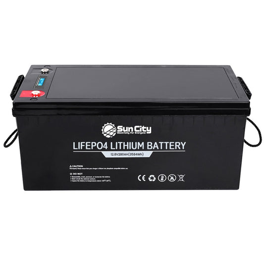 SUNCITY LITHIUM BATTERY CL12.8-280 3.58KWH 12V 280Ah C/W BLUETOOTH