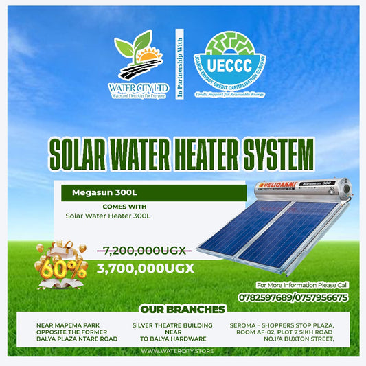 SOLAR WATER HEATER MEGASUN 300L KIT WITH UPTO 60% UECCC SUBSIDY SUPPORT